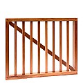 Hardhouten spijlenhek/ -poort, 100x80 cm Frame 4.5x7 cm, spijlen 2x3 cm