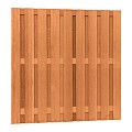 Hardhouten geschaafd plankenscherm 20-planks 14 mm, recht verticaal, 180x180 cm, betonsysteem * niet