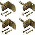 Kaart 4 x L-beslag incl. 8 schroeven geel verzinkt