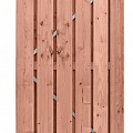 BP Douglas fijnbezaagde plankendeur/poort op verstelbaar stalen frame, smalle plank 1,5x14 cm. 100x200 cm, onbehandeld.