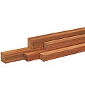 Azobe Hardhouten paal geschaafd met V-groef, gepunt 6,5 x 6,5 x 275 cm