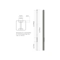 Lichtgewicht betonpaal met diamantkop ongecoat 8.5x8.5x280 cm, tussenpaal, grijs