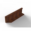 Bloembak module+ uitwendig hoekpaneel (B) 90x28 cm R corten