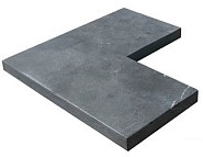 Afdekrand hoekstuk chinees hardsteen  3x25x50x50 gezoet met facet (N)*