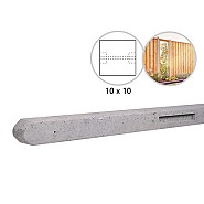 Betonpaal stampbeton 10x10x280 cm, grijs tussenpaal t.b.v. recht scherm