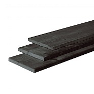Douglas ruwe plank 2,2x20 cm zwart gedompeld