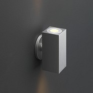 LED wandlamp Lisbon zilver vierkant 2x1,5 W up& down