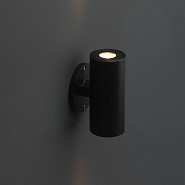 LED wandlamp Astor zwart warmwit rond 2x1,5 W up& down