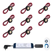 LED overkapping inbouwspot Montana 4 kanaals  zwart (set van 8)