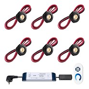LED overkapping inbouwspot Montana 4 kanaals  zwart (set van 6)
