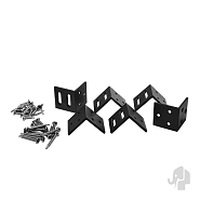 Hoekbeslag t.b.v. LineaFence composietscherm zwart set van 6 hoeken (voor 1 scherm)