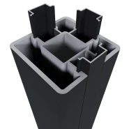 Premium Composiet Newtechwood aluminium poortpaalset, 2 stuks met paalkap, 8x8x270 cm, zwart.