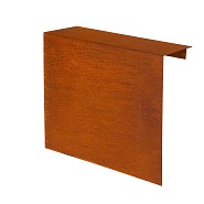 Metalen overzetstuk voor tuinmuur, corten