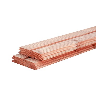 Douglas geschaafd rhombusprofiel 2,8 x 14,0 x 400 cm, onbehandeld.werkende breedte 12 cm