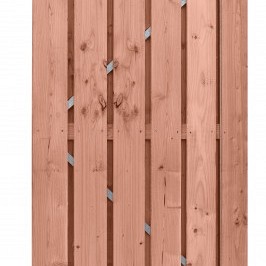 BP Douglas fijnbezaagde plankendeur/poort op verstelbaar stalen frame, smalle plank 1,5x14 cm. 100x200 cm, onbehandeld.