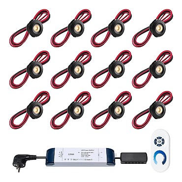 LED overkapping inbouwspot Montana 4 kanaals  zwart (set van 12)