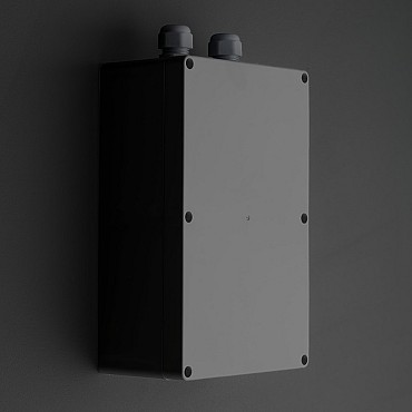 Wandbox zwart voor wegwerken van trafo en snoeren