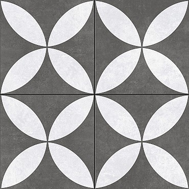 GSB Ceramic Plus Fiore Bianco Nero 60x60x4 cm