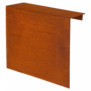 Metalen overzetstuk voor tuinmuur, corten