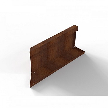 Bloembak module+ inwendig hoekpaneel (C) 60x28 cm R corten