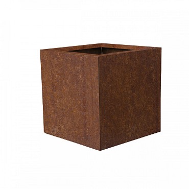 Bloembak vlak corten 60x60x60 cm