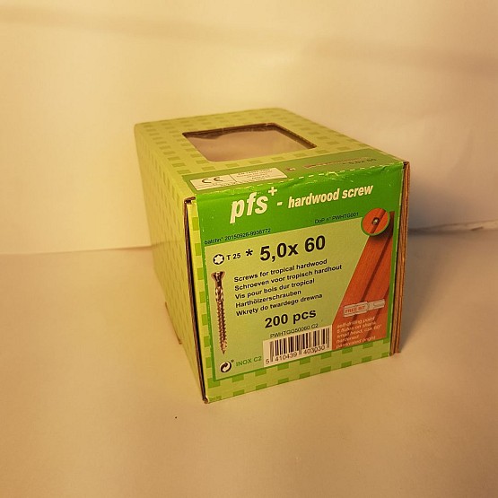 RVS Hardhoutschroeven zwart VZK-T 5,00 x 60 inox 200 st