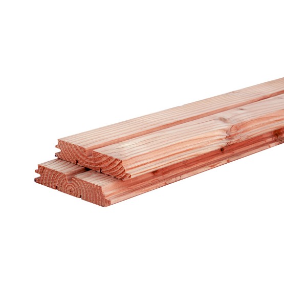 Douglas geschaafd rhombusprofiel 2,8 x 14,0 x 400 cm, onbehandeld.werkende breedte 12 cm