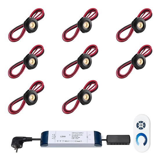 LED overkapping inbouwspot Montana 4 kanaals  zwart (set van 8)