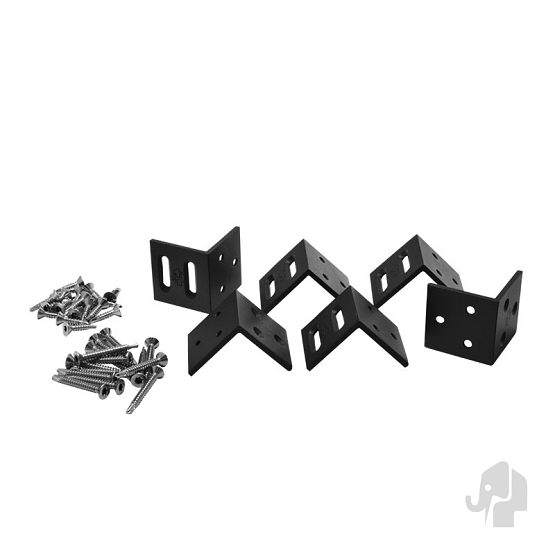 Hoekbeslag t.b.v. LineaFence composietscherm zwart set van 6 hoeken (voor 1 scherm)