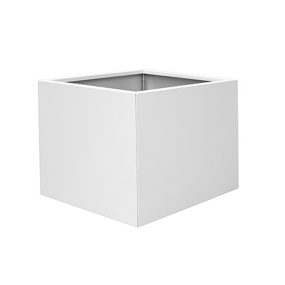 Bloembak vlak wit 90x90x60 cm