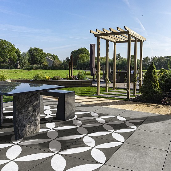 GSB Ceramic Plus Fiorire Bianco Nero 60x60x4 cm