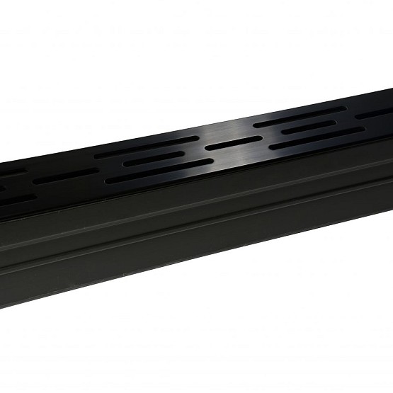 Premium Draingoot met zwart aluminium rooster 100x6x10 cm