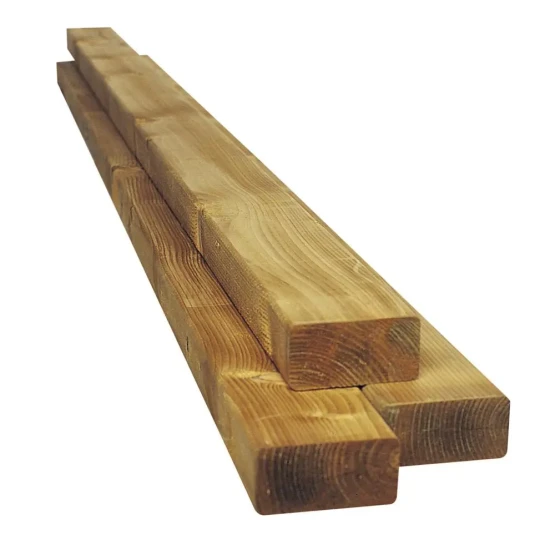 Scandinavisch vuren geschaafde gording 4.5x14.5x300 cm, groen geïmpregneerd