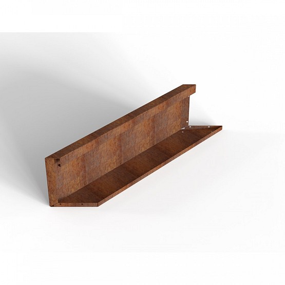 Bloembak module+ parallel paneel (E) 90x28 cm L corten