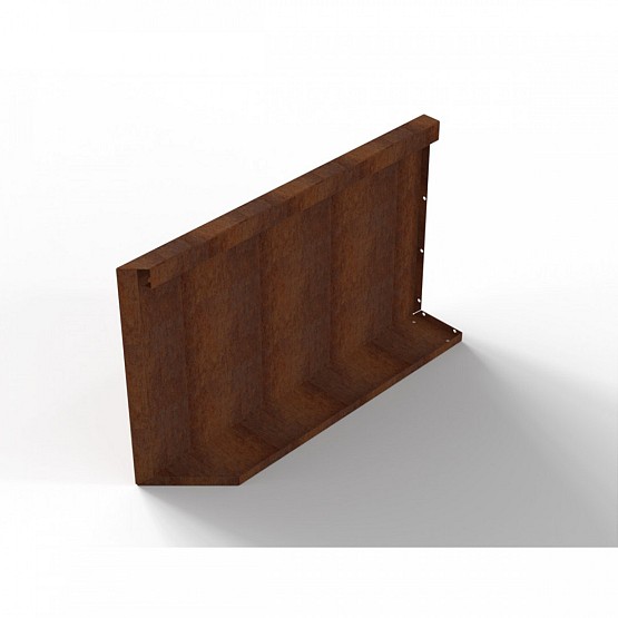 Bloembak module+ uitwendig hoekpaneel (B) 90x56 cm R corten