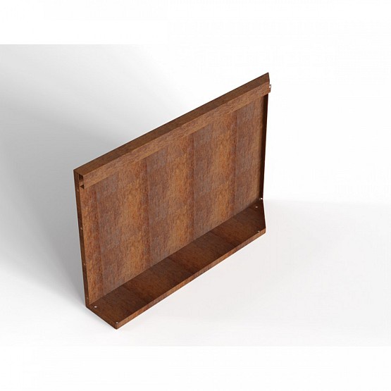 Bloembak module+ uitwendig hoekpaneel (B) 90x56 cm L corten