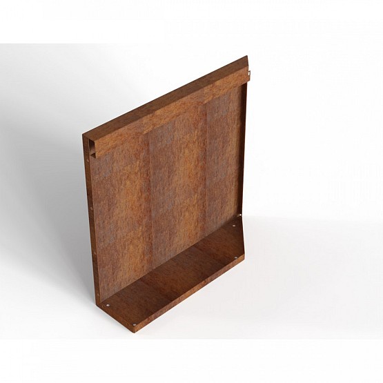 Bloembak module+ uitwendig hoekpaneel (B) 60x56 cm L corten